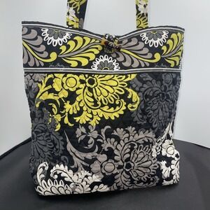 Vera Bradley Baroque Yellow and Black Quilted Shoulder Bag